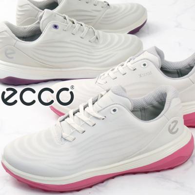 新品未使用 エコー ゴルフシューズ レディース 38 ピンク ECCO Golf S Three ウィメンズ レザーGore-Texゴルフシューズ