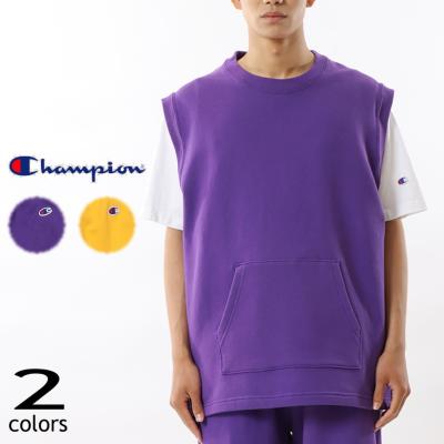 Champion フリースベスト Lサイズ ネイビー/パープル Championフリースジップベスト』