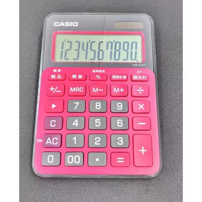 【中古】「非常に良い」カシオ カラフル電卓 ミニジャストタイプ 10桁 MW-C12A-BR-N ベリーピンク YXS1287☆中古品☆カシオ カラフル電卓 ミニジャストタイプ 10桁 MW