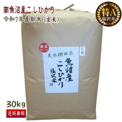 新米！南魚沼産コシヒカリ！30キロ！玄米！ 南魚沼産こしひかり 精選玄米 30kg | 魚沼コシヒカリ発祥の地