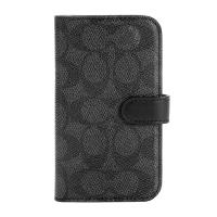 【アウトレット】COACH コーチ iPhone12mini ケース カバー スマホケース Folio Case Signature C Sand ブランド おしゃれ 手帳型 手帳 Black ブラック | トレテク!ソフトバンクセレクション