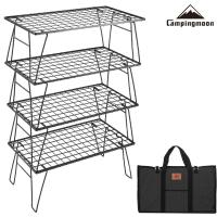 【累計100万個】キャンピングムーン フィールドラック 薄型 軽量 コンパクト アウトドア テーブル ラック キャンプ メタル 収納 折りたたみ式 4点 セット ケース | SOLOGEAR Yahoo!店