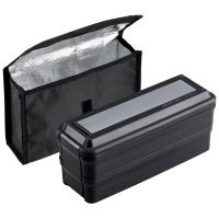 OSK 弁当箱 メタリックスタイル ランチボックス2段保冷ケース付 ブラック 日本製 BLW-38DE | sopo nokka