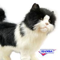 ポイント10倍 期間限定 HANSA ハンサ ぬいぐるみ 4221 白黒ネコ 猫 ネコ シロクロネコ リアル 動物 | ソプラノYahoo!店