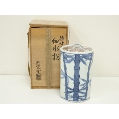 S641 水指 『織部』『郷之窯 水野建二作』 共箱 茶道具 S641 水指