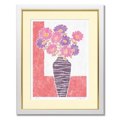 絵画 花 ピンク（版画）｜美術、工芸品 | 楽器、手芸、コレクション の