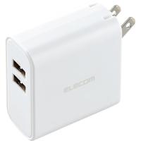 エレコム スマホ充電器 AC充電器 USBポート*2 コンパクト 2台同時充電 EC-AC03WH ( 1個 )/ エレコム(ELECOM) | 爽快ドラッグ