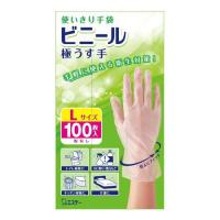 使いきり手袋 ビニール 極うす手 掃除 洗濯 食器洗い用 Lサイズ 半透明 ( 100枚 )/ エステー | 爽快ドラッグ