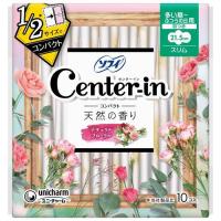 センターインコンパクト1／2フローラル多い昼用 生理用品 ナプキン 21.5cm ( 10個 )/ センターイン ( 生理用品 ) | 爽快ドラッグ