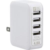 ACアダプター USB電源タップ 4ポート ホワイト MAV-AU48-W ( 1個 )/ OHM | 爽快ドラッグ