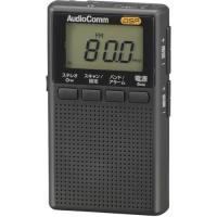 AudioCommイヤホン巻取り液晶ポケットラジオ ブラック RAD-P209S-K ( 1台 )/ OHM | 爽快ドラッグ