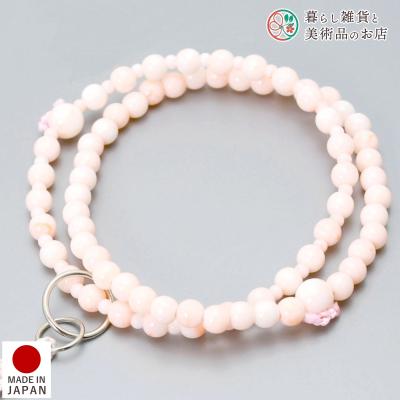 玉美苑　本珊瑚　 ピンク珊瑚　ミッド珊瑚　二輪二連 正絹房　念珠 usami-butudan_136