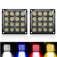 LED ストロボライト デイライト ワークライト ストロボ 切り替え可能 汎用 車用 12V 24V 車 バイク トラック  薄型 2個 | スーパーブライト