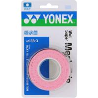 ヨネックス YONEX テニス ソフトテニス バドミントン アクセサリ ウェットスーパーメッシュグリップ 3本入 AC1383 128 フレンチピンク | SPOPIA NET SHOP