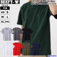 お取り寄せ発送 ヘインズ Tシャツ メンズ トレーニングウェア 半袖 コットン100％ BEEFY H5190 胸ポケット付き 綿 Hanes 無地 肉厚 しっかり ゆうパケット対応 | スポーツ島