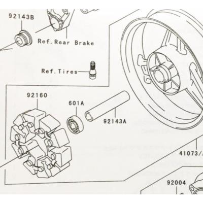 カワサキ（Kawasaki） ZRX400/400-II(ZR400E) リヤハブダンパー