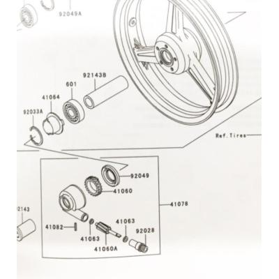 カワサキ バイク スピードメーター（バイクメーカー：カワサキ用