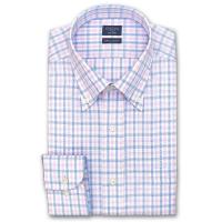 CHOYA SHIRT FACTORY カジュアル COOL CONSCIOUS | ワイシャツ ピンクとブルーのチェック ボタンダウンシャツ 長袖 | シャツステーション