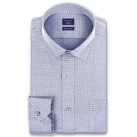 ワイシャツ Yシャツ メンズ 長袖 | CHOYA SHIRT FACTORY | ブルー幾何学ドビー スナップダウンシャツ | シャツステーション