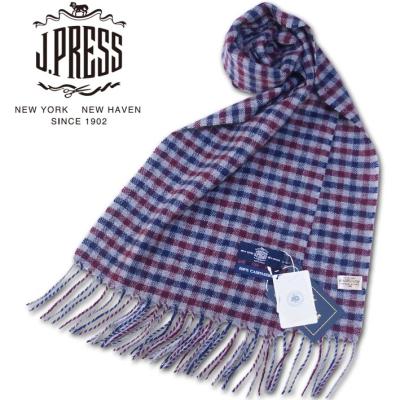 J.PRESS ジェイプレス MEN チェック柄 カシミヤ マフラー メンズ