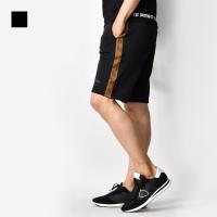 ハーフパンツ メンズ ショートパンツ 膝丈 膝上丈 サイドライン ビター系 オラオラ系 サーフ系 刺繍 白 黒 ホワイト ブラック M L XL | メンズジャケット・バッグ(鞄)のHK