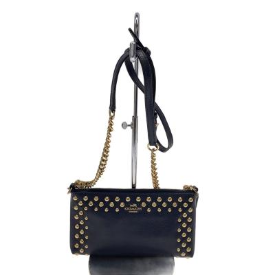 コーチスタッズ付ショルダー COACH（コーチ） バッグ コーティングキャンバス レザー シグネチャー