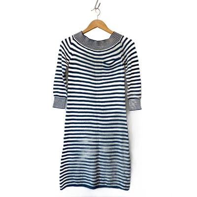 極美品 現行 ルイヴィトン ウール ニットワンピース 花柄 レース 黒 XS