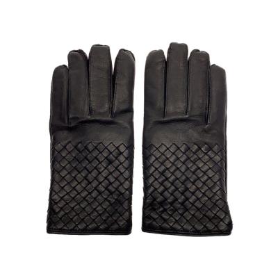 BOTTEGA VENETA 手袋 75 レザー ブラック メンズ