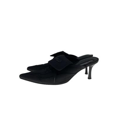新品YELLO スニーカーミュール パンプスヒール ブラックX L YELLO / MONOCHROME SNEAKER MULES