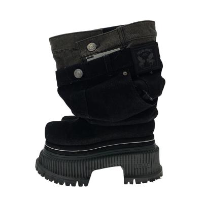 完売品　YELLO ファーブーツ 黒　M ブラック YELLO / TOKYO BLACK MID SNEAKER LONG BOOTS 2024