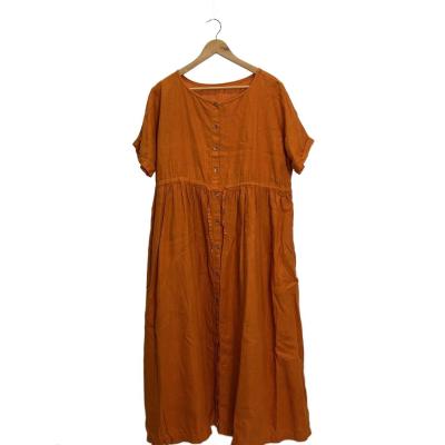 ネストローブ　リネン100% チュニック ワンピース ブラウン 麻 ゆったり ネストローブ（ワンピース）｜ワンピース、チュニック | ファッション