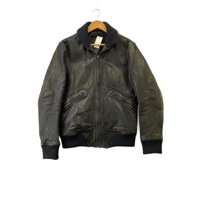 【A126】レザーブルゾン HYSTERIC GLAMOUR ブラウン HYSTERIC GLAMOUR ブラウンレザージャケット HYSTERIC ブラウンレザー