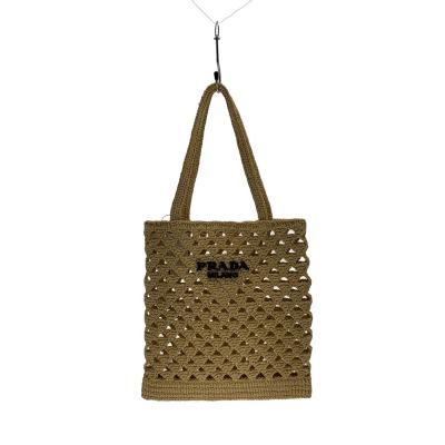 PRADA プラダ♡ブラック かごバッグ　ノベルティ新品 PRADA（プラダ） ラフィア ショルダーバッグ ミニバッグ カゴバッグ
