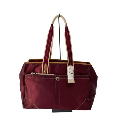 美品◎コーチ　COACH トートバッグ　ナイロンレザー　茶色　ワンショルダー コーチ ナイロン トートバッグ コーチロゴ（ファッション）のおすすめ
