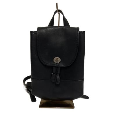 美品 COACH オールドコーチ レザー リュック ブラック ターンロック オールドコーチ ☆ USA製 グローブレザー ターンロック リュックサック