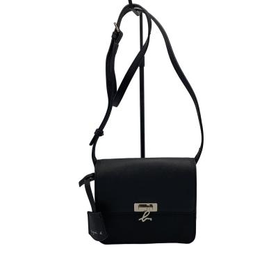 新品★アニエスベーagnes b.ロゴ牛革ミニショルダーバッグ黒★本革レザー agnes b. 未使用品 アニエスベー ショルダーバッグ レザー 革
