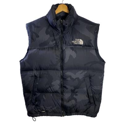 214】90sノースフェイスヌプシダウンベスト700フィル当時物刺繍口ゴ黒M
