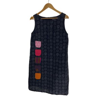 marimekko ノースリーブドレス 36 (S) マリメッコ ペトローリ ヘヌア ドット ひざ丈 ノースリーブ