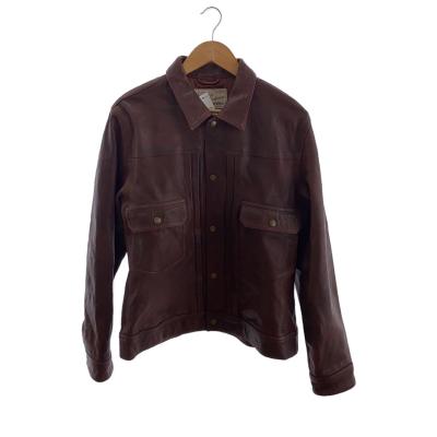 AVI REX レザージャケット ダークブラウン AVIREX メンズ革ジャン、レザージャケット（色：ブラウン系