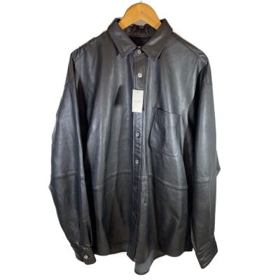 ラムレザーシャツ（メンズファッション）（色：ブラック系