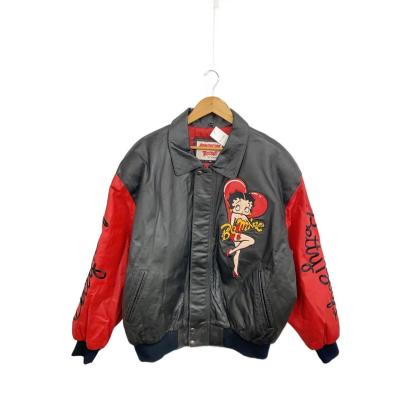 BETTY BOOP レザージャケット　スタジャン　ブルゾン　本革　短丈　L BETTY BOOP メンズ革ジャン、レザージャケット｜コート、ジャケット