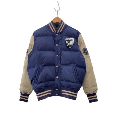 van jacket スタジャン　S相当　ネイビー 激レア】VAN JACKETスタジャン袖レザーネイビーL