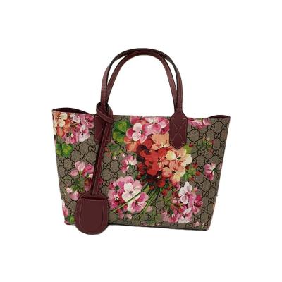 GUCCI バンブー ブルームス 花柄 2WAY ショルダー ハンドバッグ 赤