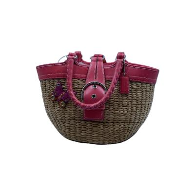 COACH コーチ　ピンク ラタン かごバッグ Coachピンクのかごバッグ COACH - コーチ カゴバッグの通販 by