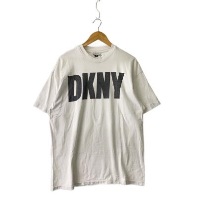 ダナキャランDKNY ポリコットンロゴシティプリントボーダーシースルーV