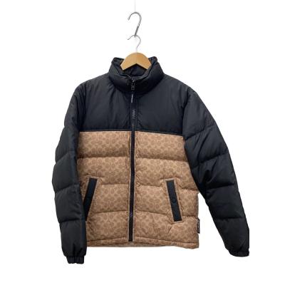 COACH ダウンジャケット ブラック/ベージュ COACH メンズダウンコート、ダウンジャケット（色：ブラック系
