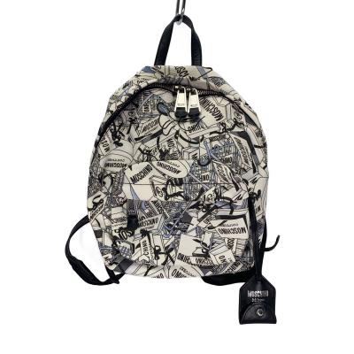 MOSCHINO モスキーノ ブランド ロゴ 総柄 デザイン リュック 美品 