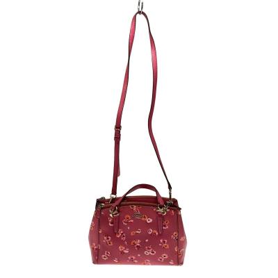 美品 COACH ハンドバッグ 2way ショルダーバッグ 赤系 斜め掛け 花柄 コーチ 花柄 バッグ（レディースショルダーバッグ）｜バッグ