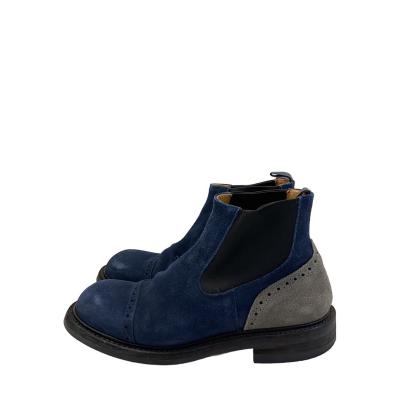 初*者様 新品未使用　tricker's　スエード　ブーツ　ブルー　ビブラムソー トリッカーズ スエード（メンズシューズ、紳士靴） | ファッション の