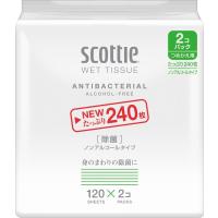スコッティ ウェットティシュー 除菌 ノンアルコールタイプ 詰替用 120枚 ×2個セット | ssukoyaka